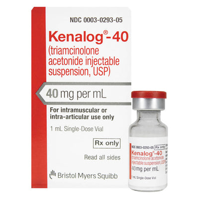 Kenalog 40 Injection vial used for treating inflammation and allergic reactions, promoting joint and skin health.