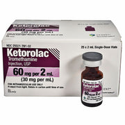 Ketorolac Tromethamine Injection 60 mg Per 2 mL Vials (Rx) 1 Vial 25-Pack Tray