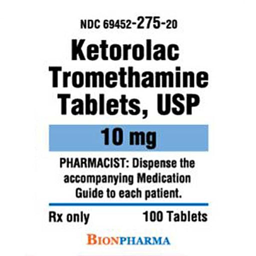 Ketorolac Tromethamine Tablets 10 mg by Biopharma 100 Count Bottle