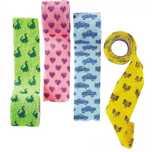 Kids Assorted Print Colored CoFlex NL Cohesive Bandage Wraps