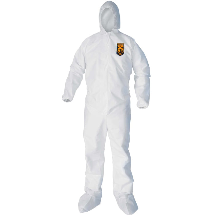 Kimberly Clark KleenGuard A40 Large Coverall with Zippered Front, Elastic Wrist, Ankles, Hood and Boots 25/Case | Buy at Mountainside Medical Equipment 1-888-687-4334