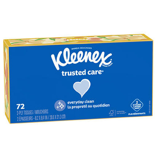 Kimberly Clark Kleenex Trusted Care Facial Tissues 2-Ply White Tissues 72 Per Box | Mountainside Medical Equipment 1-888-687-4334 to Buy