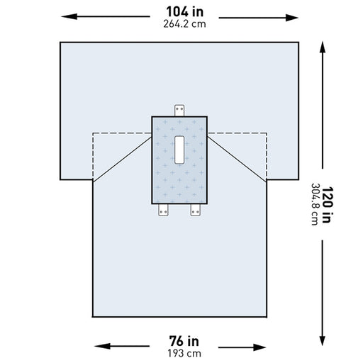 Laparotomy Abdominal Drapes 102 x 76 x 120 Inch Surgical Procedure Drapes, Sterile