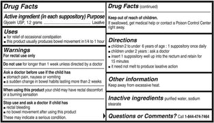 Laxative Suppositories for Kids, Glycerin 1.2 gram, Ages 2 to 5, Gentle Relief for Children, 5 packs of 5 Default Title