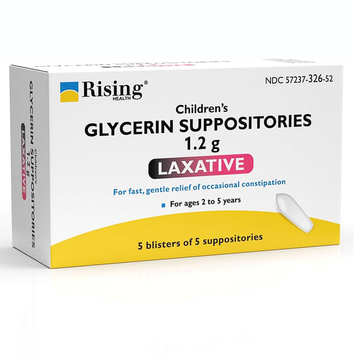 Laxative Suppositories for Kids, Glycerin 1.2 gram, Ages 2 to 5, Gentle Relief for Children, 5 packs of 5