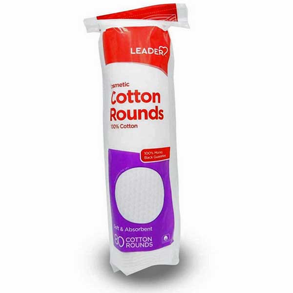 Cotton Rounds Pads by Leader Brand, 80 Count