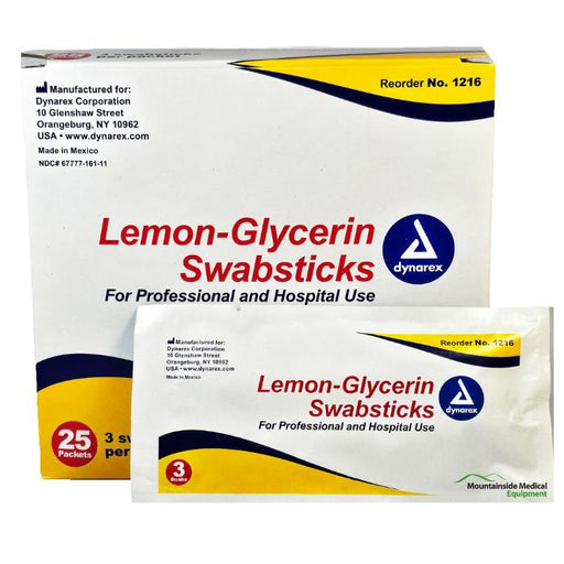 Lemon Glycerin Swabsticks for oral hygiene, providing soothing and moisturizing relief for dry mouths.