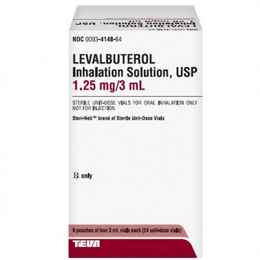 Levalbuterol Inhalation Solution 1.25mg Nebulizer Vial 3 mL, used to relieve symptoms of asthma and COPD.