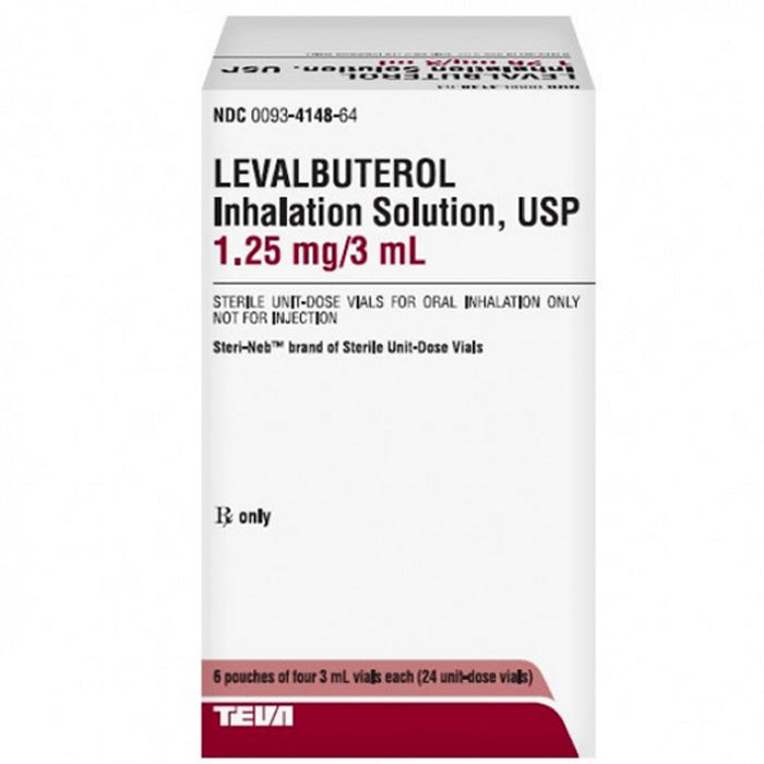 Bronchodilator | Levalbuterol Inhalation Solution 1.25mg Nebulizer Vial 3 mL x 30/Box - Teva
