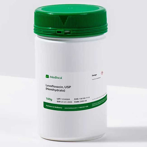 Levofloxacin USP (Hemihydrate) For Compounding (API) provides antibacterial efficacy, aiding in infection treatment and respiratory health.