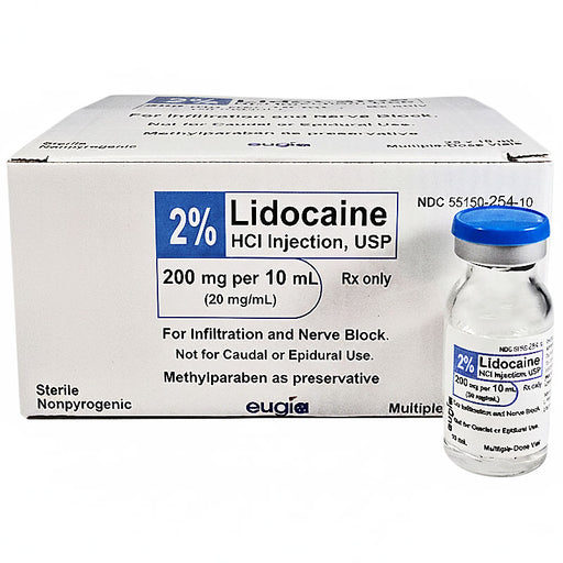 Lidocaine 2% HCL for Injection 10 mL Mutli Dose Vials by Eugia
