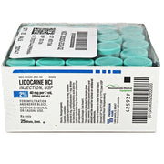 Lidocaine 2% Injection 2 mL Single Dose Vials for local anesthesia in dental, surgical, and minor procedure pain management.