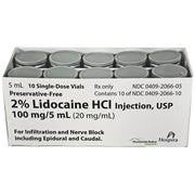 Lidocaine 2% Injection 5 mL Vials for local anesthesia, providing effective pain relief and reducing discomfort during medical procedures.