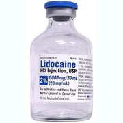 Lidocaine 2% for Injection 1000 mg Vial: A sterile anesthetic solution, essential for pain management and medical procedures.