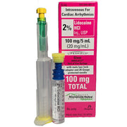 Lidocaine 2% for Injection 5 mL Abboject Prefilled Glass Syringe used for local anesthesia and effective pain management in medical procedures.