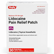 Lidocaine 4% Pain Relief Patches 30 Count by Rugby