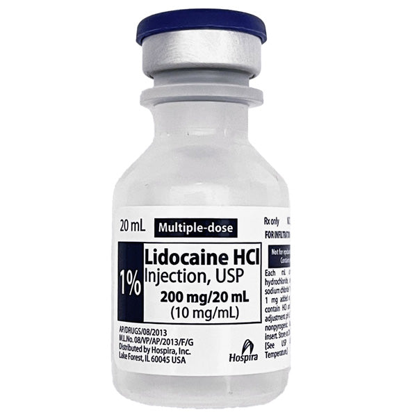 Lidocaine HCl 1% Injection 20 mL Multiple-Dose Vials — Mountainside ...
