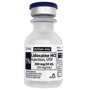 Lidocaine HCl 1% Injection 20 mL Vials, 25/Pack (RX) for effective local anesthesia and pain management.