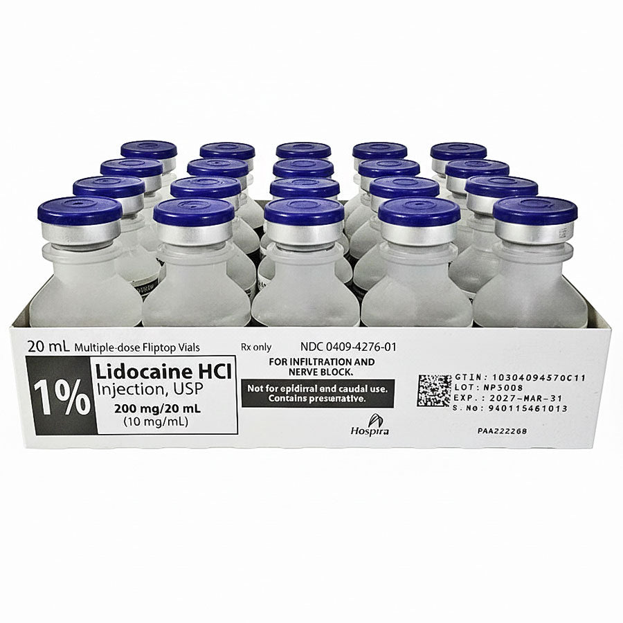 Lidocaine HCl 1% Injection 20 mL Multiple-Dose Vials by Hospira Pfizer