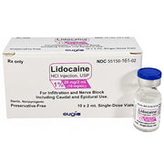 Lidocaine HCl Injection 1% Single Dose Vials Preservative-Free 2 mL by Eugia