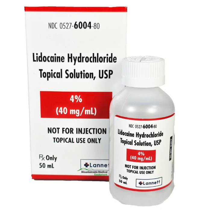 Lidocaine Hydrochloride 4% Topical Solution by Lannett (Rx) Lidocaine Hydrochloride 4% Topical Solution by Lannett (Rx)