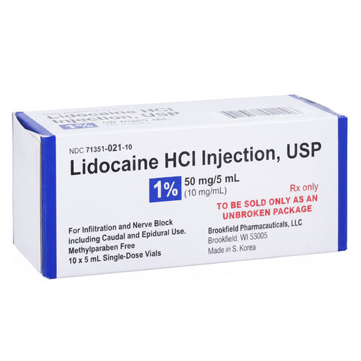 Lidocaine HCI Injection 1% Single-Dose Vials 5 mL by Brookfield Pharma