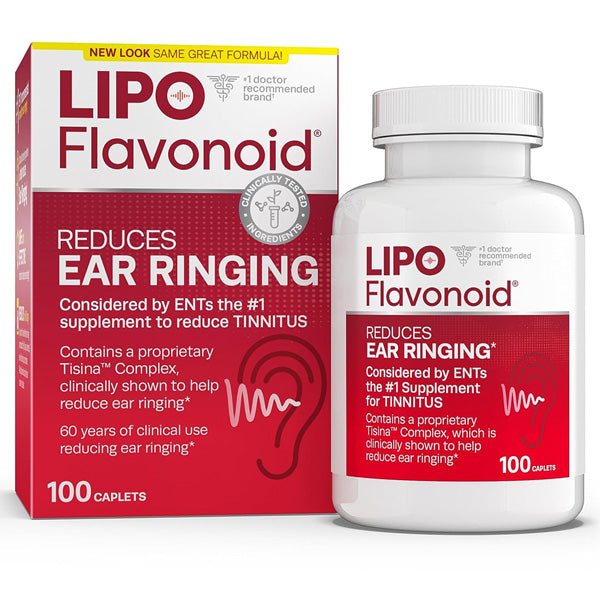 LipoFlavonoid Plus for Tinnitus Relief for Ringing Ears Caplets 100/B