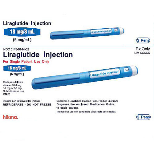 Liraglutide 6 mg (2-Pack) Prefilled Injection Pens **Refrigerated (RX) 2 Liraglutide 6 mg (2-Pack) Prefilled Injection Pens **Refrigerated (RX)