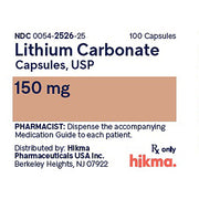 Lithium Carbonate 150 mg Capsule 100 Count by Himka
