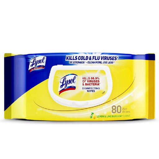 Buy Lysol Multi-Surface Disinfecting Wipes Lemon & Lime Blossom Scent 80 Count used for Surface Disinfecting Wipes