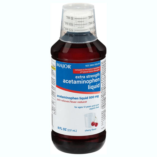 Acetaminophen Liquid Extra Strength 500 mg Cherry Flavor 8 oz
