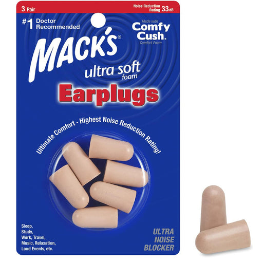 Buy Macks products Mack's Ultra Soft Foam Earplugs with 33dB Highest Noise Reduction Rating 20 Count  online at Mountainside Medical Equipment