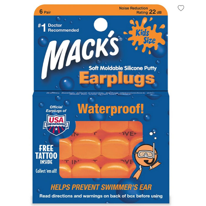 Mc Keon Products Macks Ear Plugs Pillow Soft for Kids Moldable Silicone 12 Pack | Mountainside Medical Equipment 1-888-687-4334 to Buy