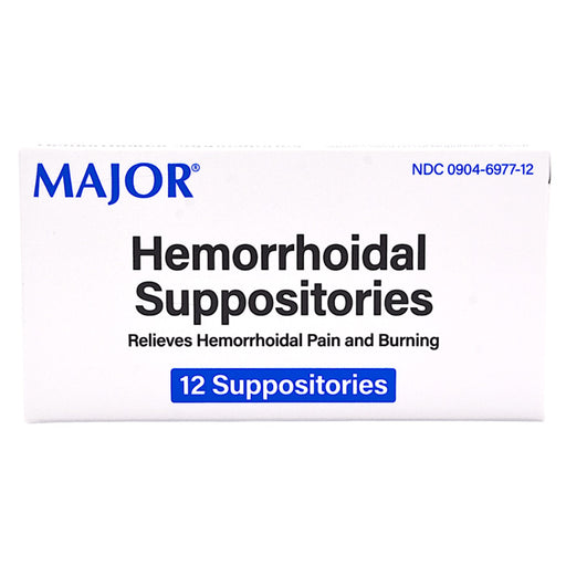 Major Hemorrhoidal Suppositories - 12 Count