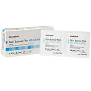 No Sting Skin Barrier Film Wipes, Sterile, Individually Wrapped 25/Box for gentle and effective skin protection.