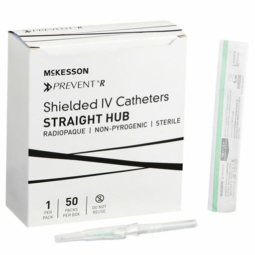 Prevent R Peripheral IV Catheter 18 Gauge 1.16 Inch with Button Retracting Safety Needles