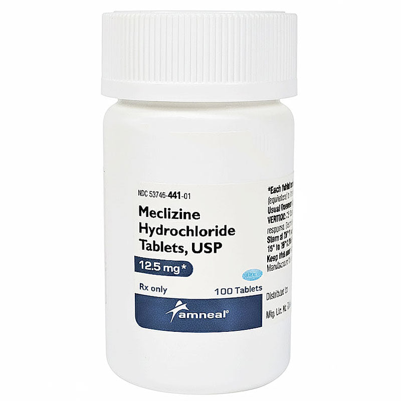 Meclizine Hydrochloride Tablets 12.5 mg by Amneal Pharmaceuticals. NDC: 53746-0441-01
