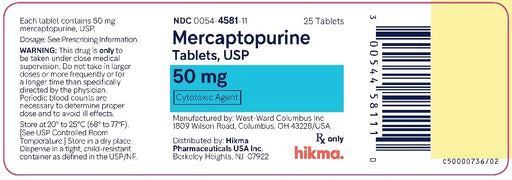Mercaptopurine Tablets 50 mg Product Label by Hikma