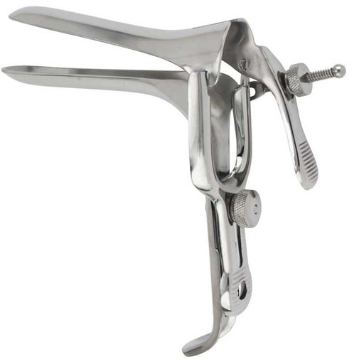 Metal Vaginal Speculum Pederson-Style Double Blade Duckbill Reusable Without Light Source Capability, Office Grade Small - Dimensions 1/2 x 3 inches Medium- Dimensions 7/8 x 4 inches Large - Dimensions 1 x 4 3/4 inches