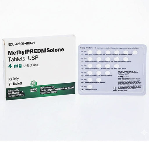 Methylprednisolone 4 mg Tablets, Blister Pack 21 Tablets by Epic Pharma