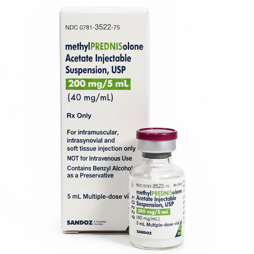 Methylprednisolone Acetate Injection 200 mg/5 mL (40 mg/mL) Multiple-Dose Vial 5 mL by Sandoz