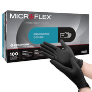 Microflex MidKnight Touch Black Nitrile Gloves, 100/Box