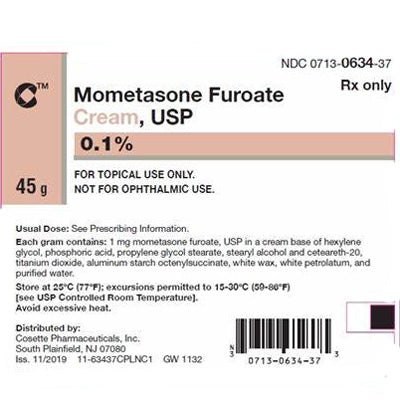 Mometasone Furoate Cream 0.1% Cosette Pharma 00713-0634-37