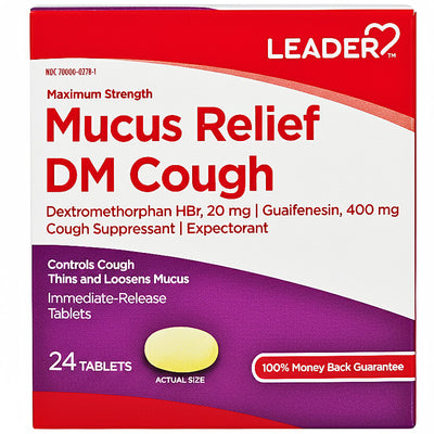 Mucus Relief DM Cough Medicine by Leader Brand