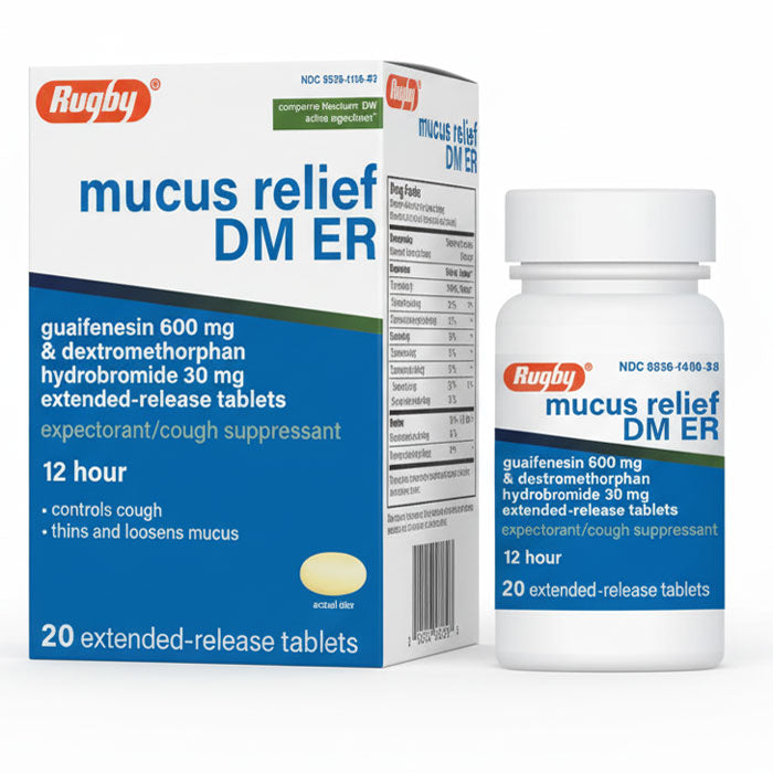 Mucus Relief DM ER Guaifenesin + Dextromethorphan Tablets — Mountainside  Medical