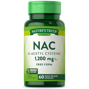 NAC N-Acetyl Cysteine 1200 mg by Nature's Truth, 60 Count for liver support, detox, and antioxidant benefits.