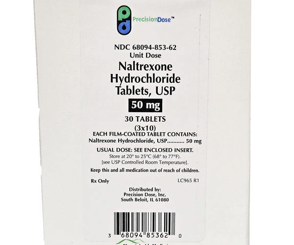 Naltrexone Hydrochloride Tablets 50 mg Unit Dose (3 x10's) 30 Count (R —  Mountainside Medical
