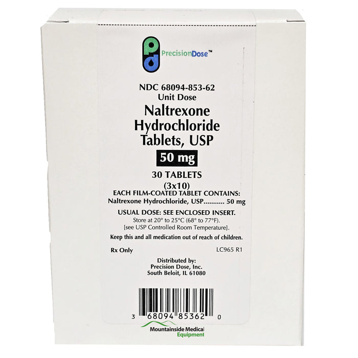 Naltrexone Hydrochloride Tablets 50 mg Unit Dose (3 x10's) 30 Count (R — Mountainside Medical