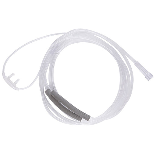 Nasal Cannula with Ear Cushion, Adult Size with Straight Nasal Prongs & 7 Foot Tubing.