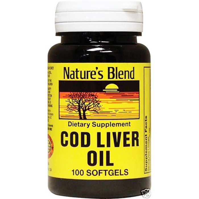 Cod Oil Supplment | Nature's Blend Cod Liver Oil Capsules 100/Bottle